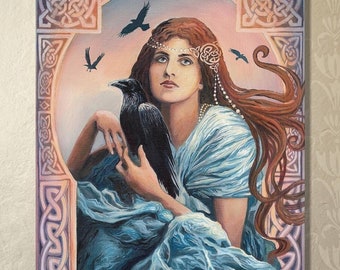 Mórríghan Art Greeting Card: Celtic Goddess Painting - Irish Mythology
