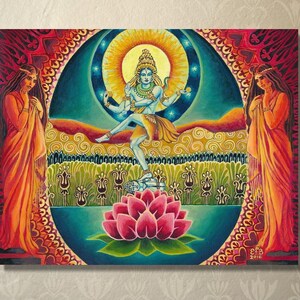 Nataraja Art Print: Cosmic Dancer, Shiva Wall Art - Mystical Zen Mythology