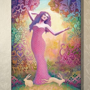 Ostara Goddess Greeting Card: Spring Equinox Pagan Art (5x7)