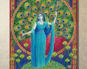 Hera Art Print: Greek Goddess of Marriage, Bohemian Mythology Decor (11x14)