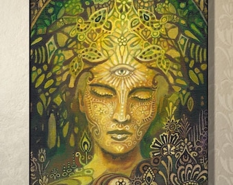Sophia 5x7 Greeting Card - Goddess of Wisdom Artwork, Mystical Divine Feminine Decor