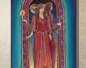 Hecate Goddess ACEO Art Print: Triple Goddess Pagan Altar Decor