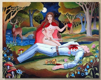 The Love Witch Art Print: Mystical Feminine Romance, Bohemian Decor (20x24)