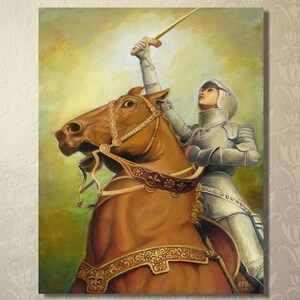 Joan of Arc 11x14 Art Print – Warrior Goddess Painting, French Heroine Wall Art, Historical Decor, Feminine Strength, Inspirational Gift