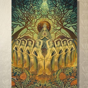 The Bee Goddess ACEO Mini Art Print - Mystical Decor, Divine Feminine Altar Art