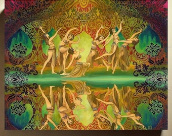 Celtic Fairy Art Print: Sidhe of the Sacred Grove Canvas Wall Decor (20x24)