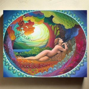 Nepenthe Goddess Art Print: Mystical Bohemian Canvas Wall Art