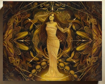 Eris Goddess of Chaos Art Print: Dark Occult Mythology Canvas (8x10)