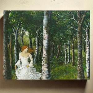 Diana 8x10 Art Print on Canvas – Goddess Wall Art, Mythology Painting, Mystical Nature Decor