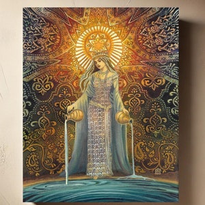The Star 11x14 Tarot Art Print on Canvas – Goddess of Hope, Mystic Spiritual Wall Art, Divine Feminine Decor, Esoteric Magic Gift