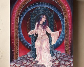 Persephone Canvas Art Print: Goddess of the Underworld, Mystical Gothic Decor (11x14)