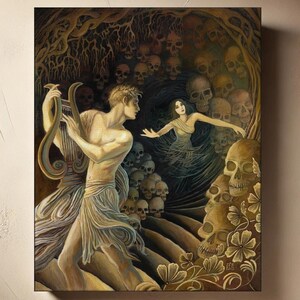 Orpheus and Eurydice Canvas Art Print: Tragic Greek Mythology, Gothic Romance