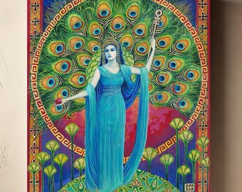 Hera Art Print on Canvas: Greek Goddess Mythology Decor (20x24)