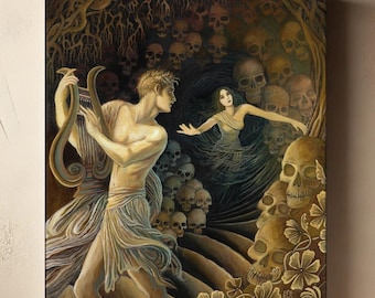 Orpheus and Eurydice Canvas Art Print: Greek Mythology, Tragic Love Story (16x20)