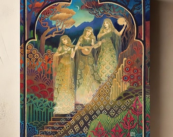 Sisters of Mercy Art Print on Canvas: Mystical Musical Goddess Decor (11x14)