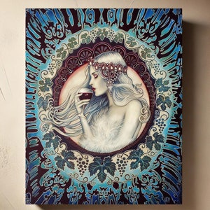 Khione Winter Goddess Art Nouveau Canvas Print: Mythological Wall Art (11x14)