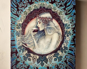 Khione Winter Goddess Art Nouveau Canvas Print: Mythological Wall Art (11x14)