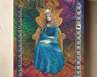 High Priestess Tarot Art Print on Canvas: Divine Feminine Goddess Decor (16x20)