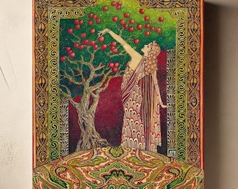 Norse Goddess Idun Canvas Art Print: Scandinavian Mythology, Pagan Decor (16x20)
