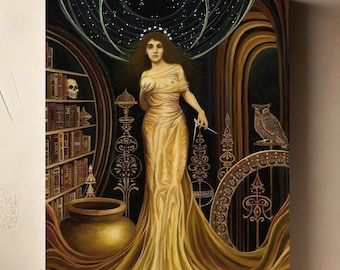 Urania Art Nouveau Canvas Print: Muse of Astronomy & Philosophy (8x10)