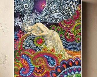 Theia Goddess Art Print: Psychedelic Bohemian Decor (8x10) - Etsy