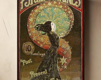 Psychic Fortunes Art Nouveau Canvas Print: Mystical Fortune Teller Decor (16x24)