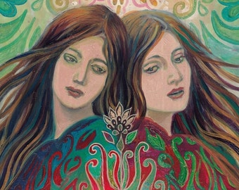 Mystic Sisters ACEO Mini Print Altar Art Goddess