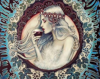 Khione Greek Winter Goddess Art Nouveau 20x24 Poster Print