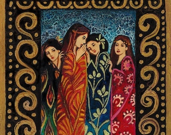 Her Secrets Divine Sisters Goddess Art ACEO Mini Print Altar Decor