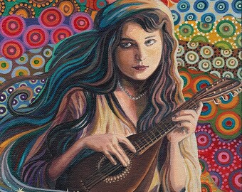 The Muse of Music 16x20 Poster Fine Art Print Art Nouveau Pagan Mythology Goddess Art