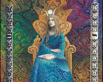 The High Priestess Tarot Art 20x24 Giclée Print on Canvas