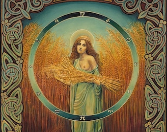 Ceres Roman Goddess of Agriculture ACEO Mini Print Altar Art