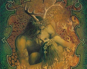 Beltane Reunion 11x14 Giclée Fine Art Print on Canvas Pagan Bohemian Mythology Painting Goddess Art