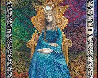 The High Priestess Tarot Art ACEO Mini Print Altar Decor