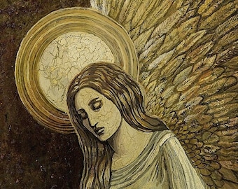 Gold Angel - Medieval Renaissance Goddess 16x20 Art Print