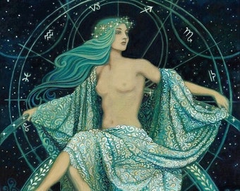 Asteria 8x10 Poster Art Nouveau Print Goddess of the Stars