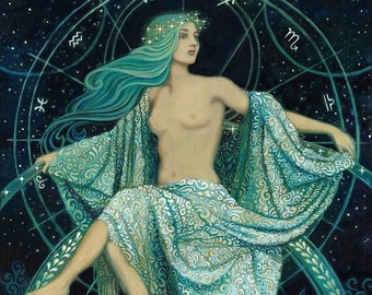 Asteria 11x14 Giclée Canvas Art Nouveau Print Goddess of the Stars