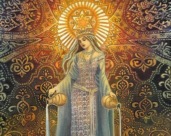 The Star Tarot Goddess Art 11x14 Giclée Print on Canvas