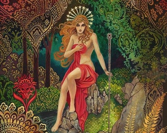 The Empress 8x10 Giclée Print on Canvas Tarot Art Goddess of Abundance