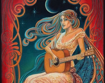 Gypsy Moon 5x7 Blank Greeting Card Psychedelic Goddess Art