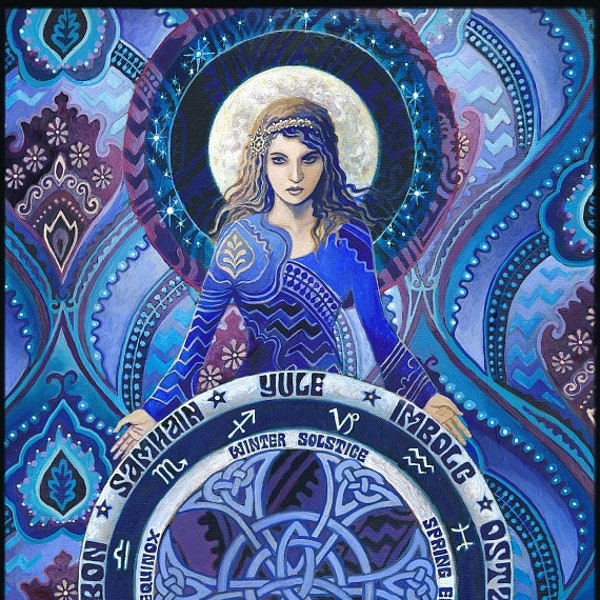 Arianrhod The Cosmic Weaver Welsh Goddess of Fate ACEO Mini Print Altar Art