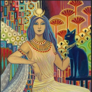 Bast Cat Goddess Art Deco 11x14 Print