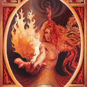 Brigid Celtic Goddess Art Nouveau 5x7 Blank Greeting Card