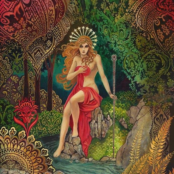 The Empress 8x10 Print Psychedelic Tarot Art Goddess of Abundance