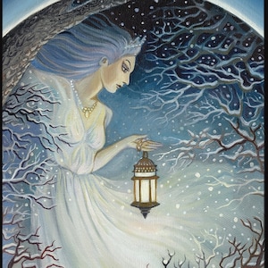 Winter Solstice Goddess 5x7 Blank Greeting Card