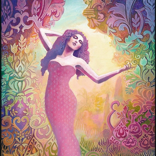 Goddess Art Ostara 5x7 Greeting Card The Germanic Pagan Goddess of Spring Equinox