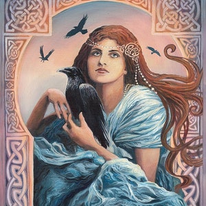 Mórríghan Goddess Art Nouveau 20x24 Print on Canvas