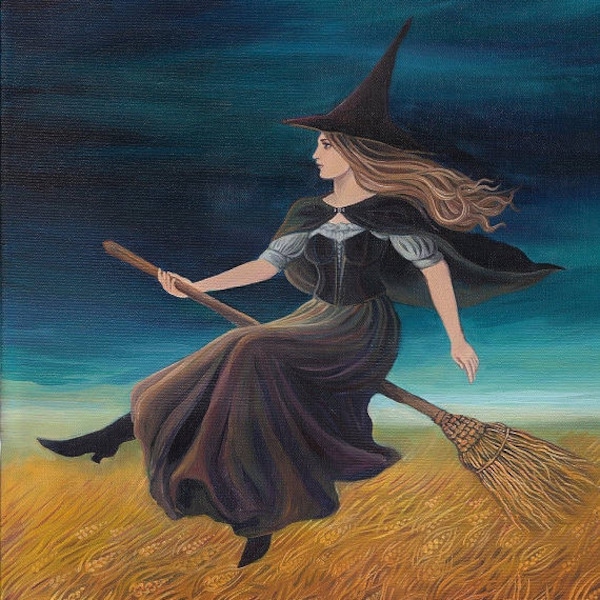 Barley Witch Pagan Goddess Art 5x7 Blank Greeting Card