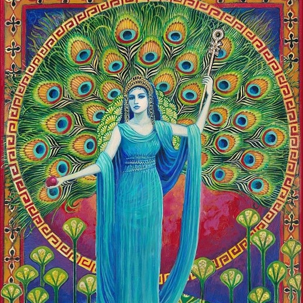Hera Greek Goddess Art 5x7 Blank Greeting Card