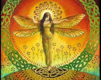 Syrinx 5x7 Blank Greeting Card Fine Art Print Pagan Mythology Bohemian Belly Dance Gypsy Goddess Art